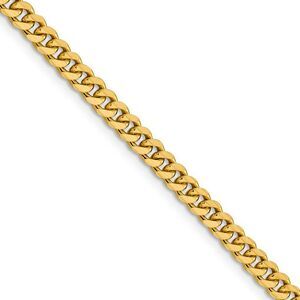4.25mm 14K Yellow Gold Solid Miami Cuban (Curb) Chain Necklace, 22 In